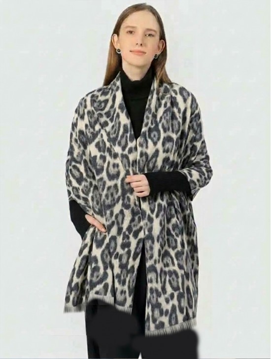 Leopard Design Blanket Scarf